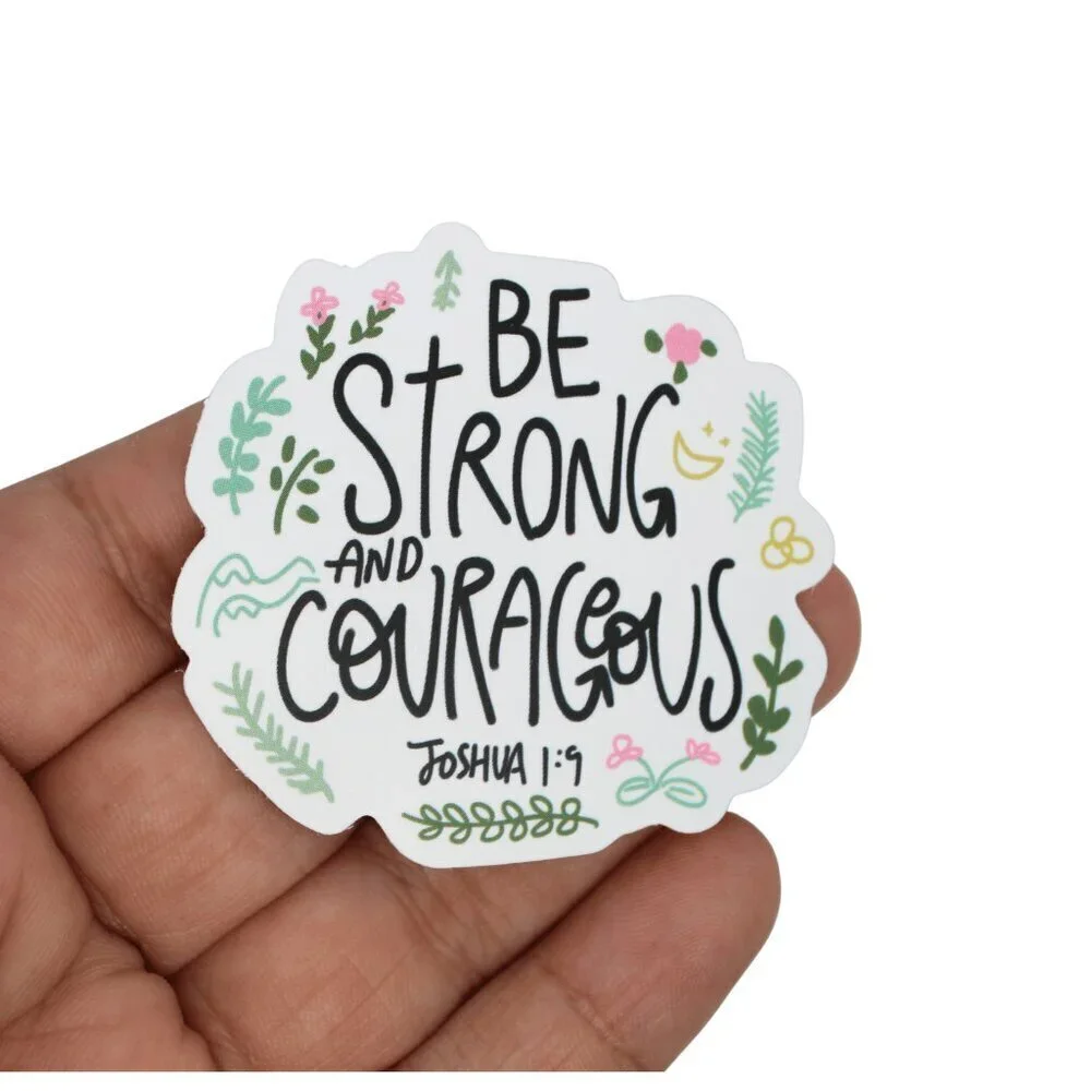 Sticker Religious Christian Bible Verse Joshua 1:9